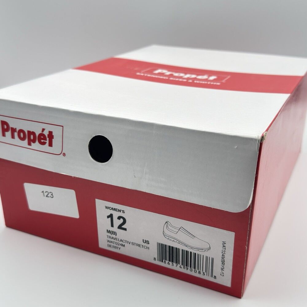 Propet Women's TravelActive Stretch Slip-On Shoes, Berry, 12 M - Picture 10 of 11